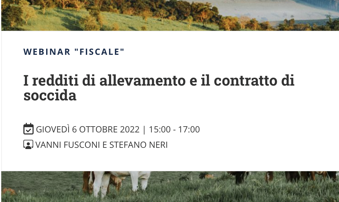 I redditi di allevamento e il contratto di soccida